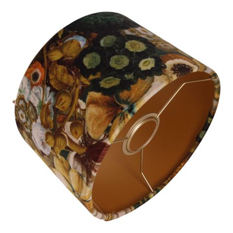 Lampenkap 20 cm - Bloemenprint - Goud - Stof