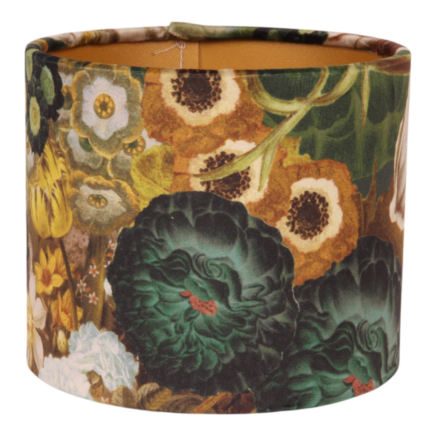 Lampenkap 20 cm - Bloemenprint - Goud - Stof