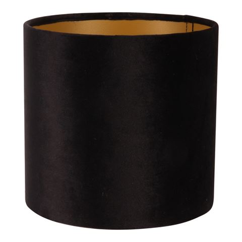 Lampenkap 20 cm - Cilinder - Zwart - Stof