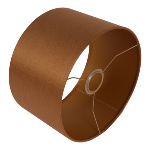 Lampshade 25 cm - Cylinder - Gold - Fabric