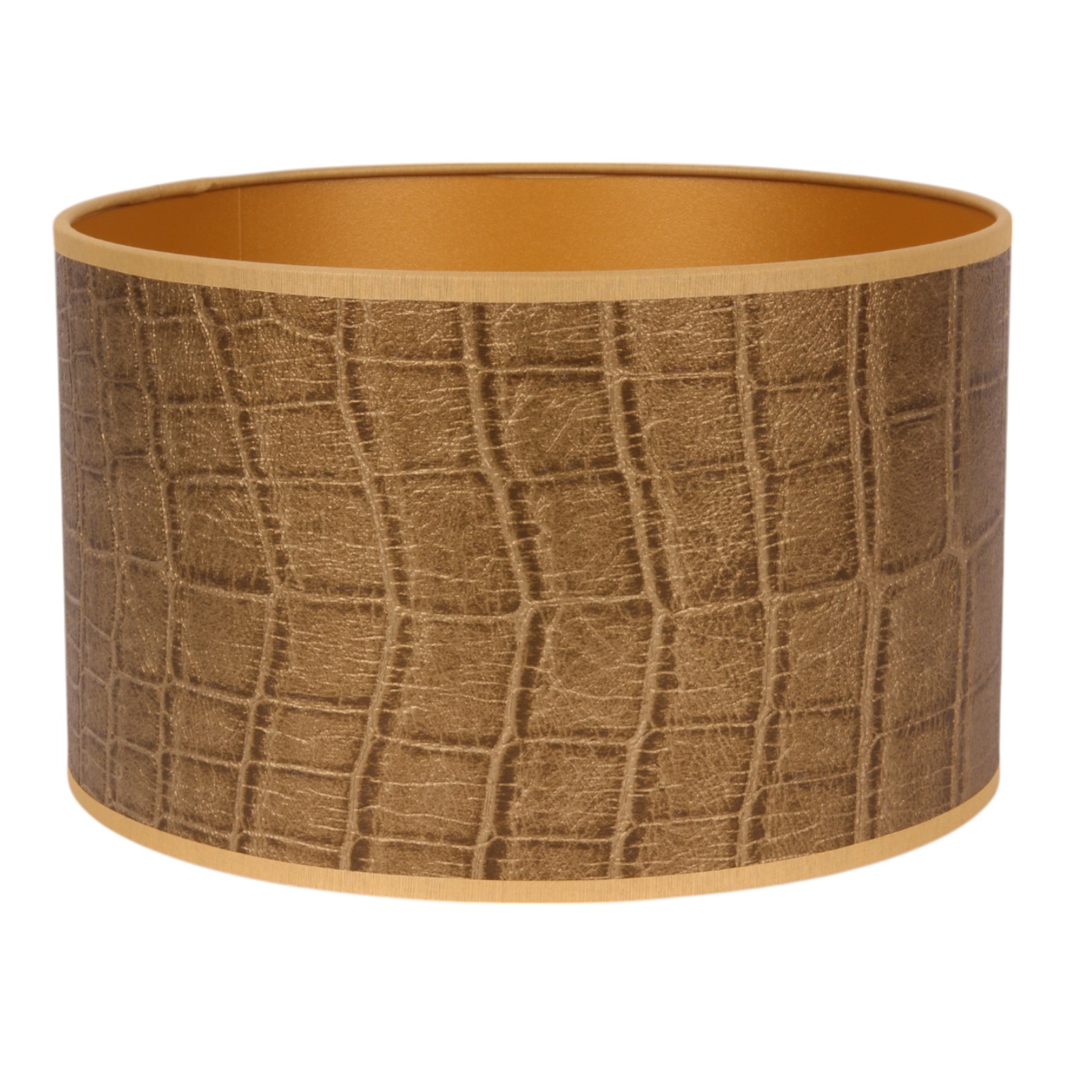 Lampshade 25 cm - Crocodile Print - Gold - Fabric