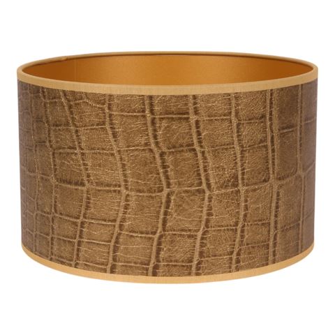 Lampshade 25 cm - Crocodile Print - Gold - Fabric