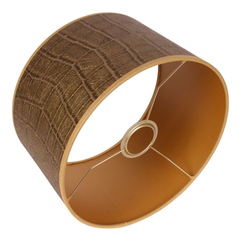 Lampshade 25 cm - Crocodile Print - Gold - Fabric