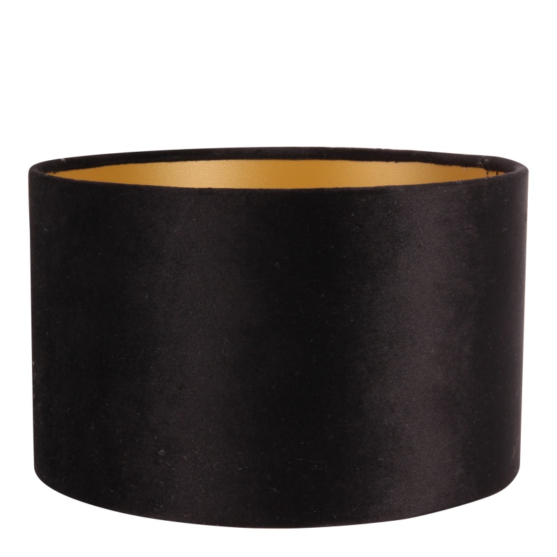 Lampenkap 25 cm - Cilinder - Zwart - Stof