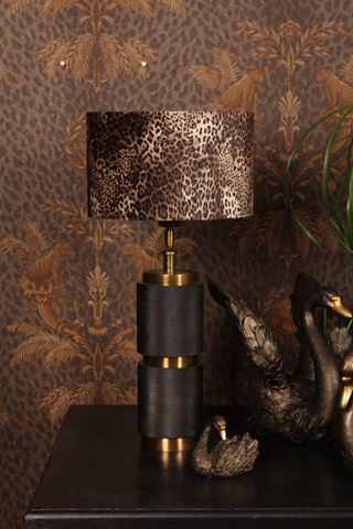 Lampenschirm 25 cm – Leopardenmuster – Braun – Stoff