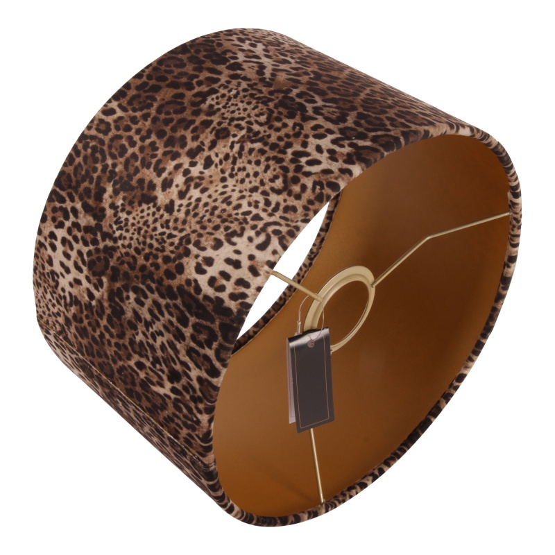 Lampenkap 25 cm - Luipaardprint - Bruin - Stof