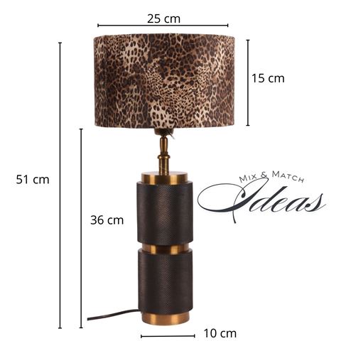 Lampenschirm 25 cm – Leopardenmuster – Braun – Stoff