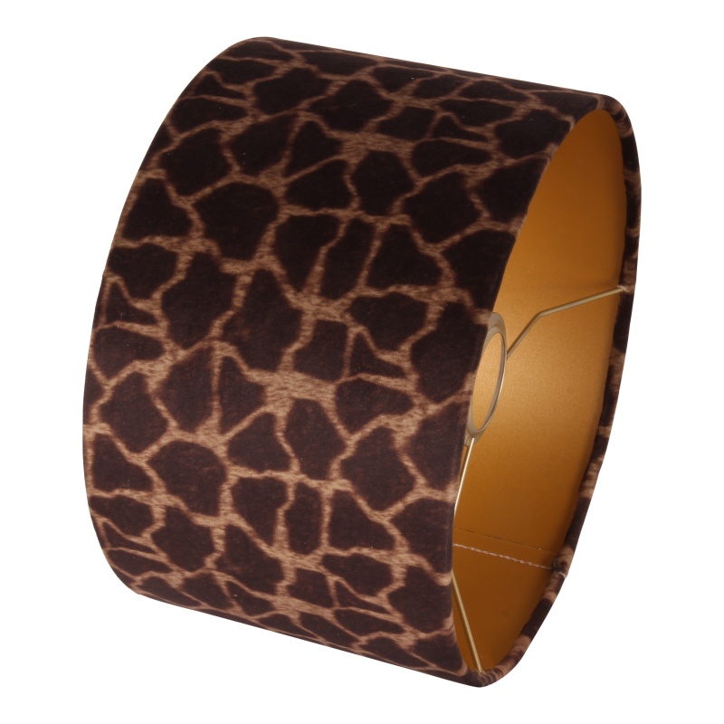 Lampenkap 25 cm - Girafprint - Bruin - Stof