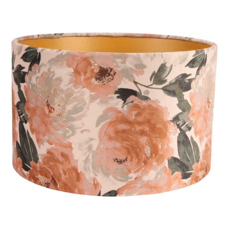 Lampshade 25 cm - Floral Print - Pink - Fabric