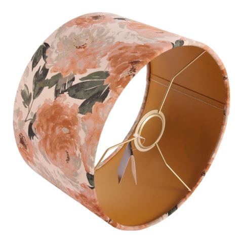Lampshade 25 cm - Floral Print - Pink - Fabric