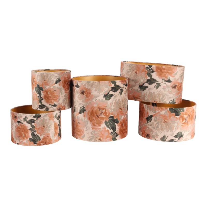 Lampshade 25 cm - Floral Print - Pink - Fabric