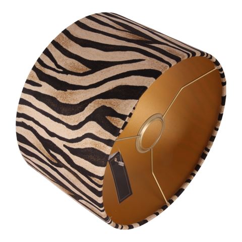 Lampshade 25 cm - Zebra Print - Brown - Fabric