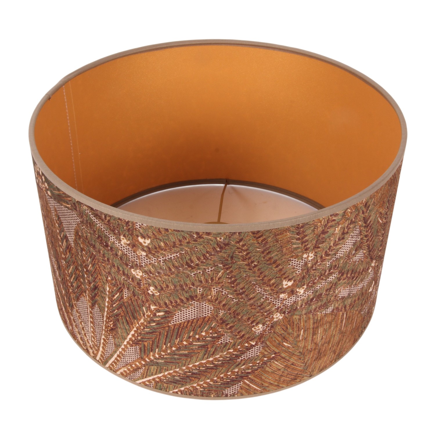 Lampenkap Cilinder 30 cm - Groen/Goud - Stof