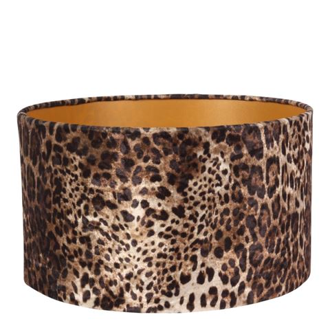 Lampenkap 30 cm - Luipaardprint - Bruin - Stof