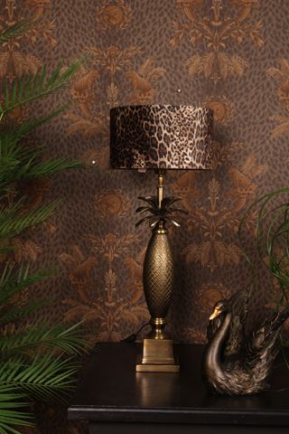 Lampenkap 30 cm - Luipaardprint - Bruin - Stof