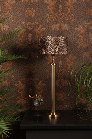 Lampenkap 30 cm - Luipaardprint - Bruin - Stof