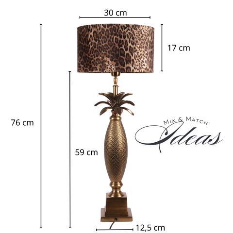 Lampenkap 30 cm - Luipaardprint - Bruin - Stof