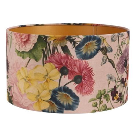 Lampenkap 30 cm - Bloemenprint - Roze - Stof