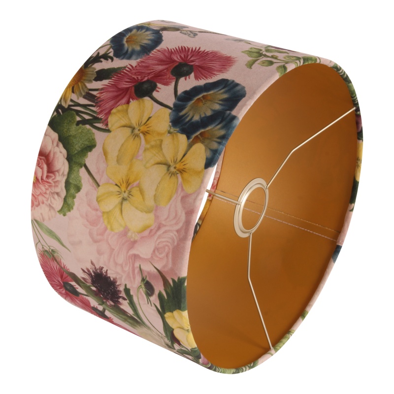 Lampenkap 30 cm - Bloemenprint - Roze - Stof