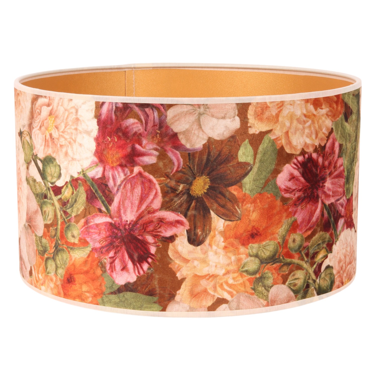 Lamenkap Cilinder 30 cm - Bloemenprint - Multicolor - Stof