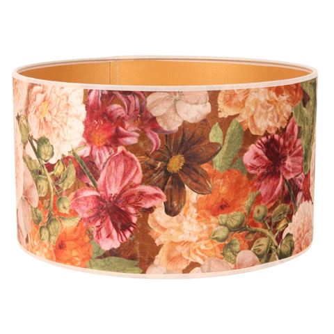 Lamenkap Cilinder 30 cm - Bloemenprint - Multicolor - Stof