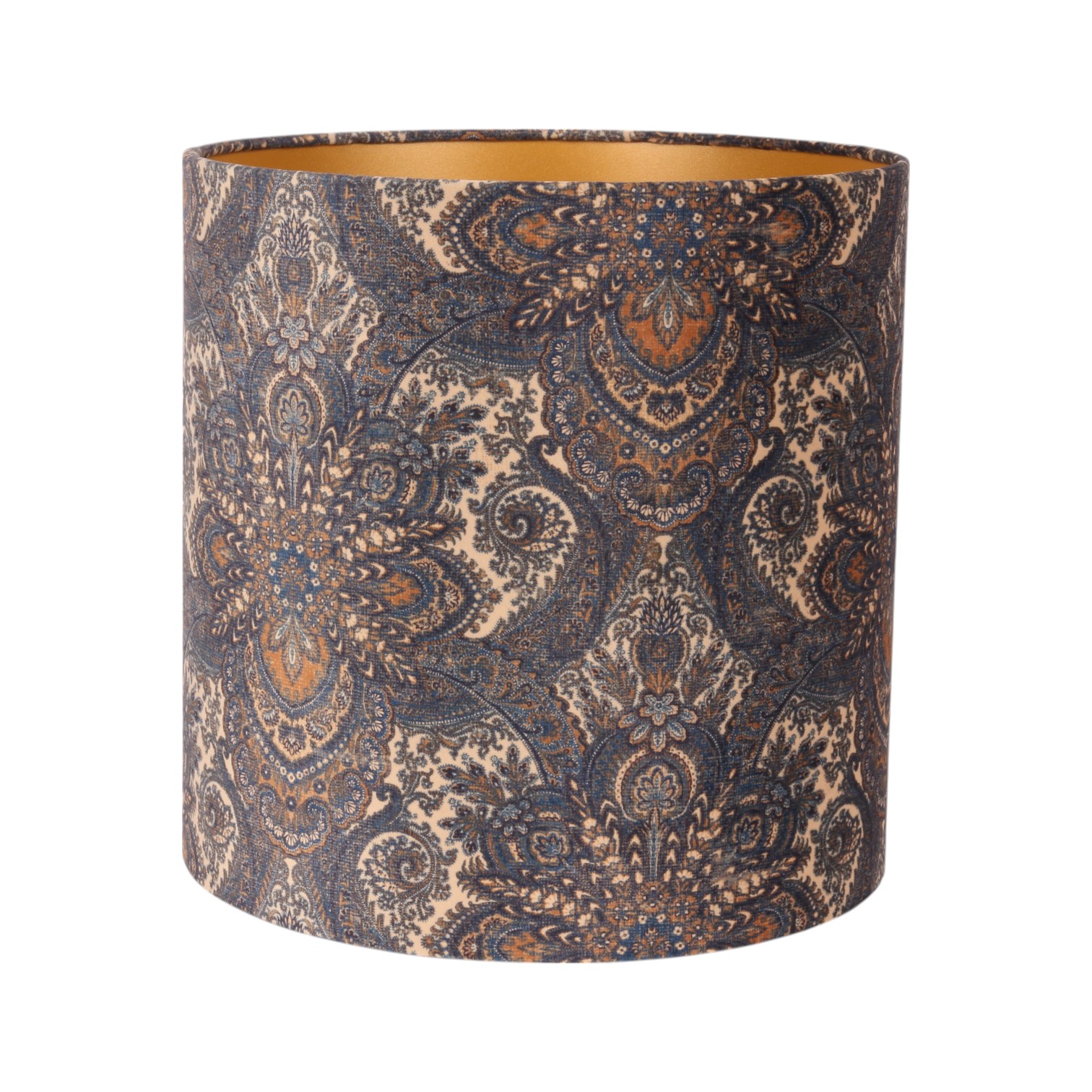 Lampshade 30 cm - Retro Print - Blue - Fabric
