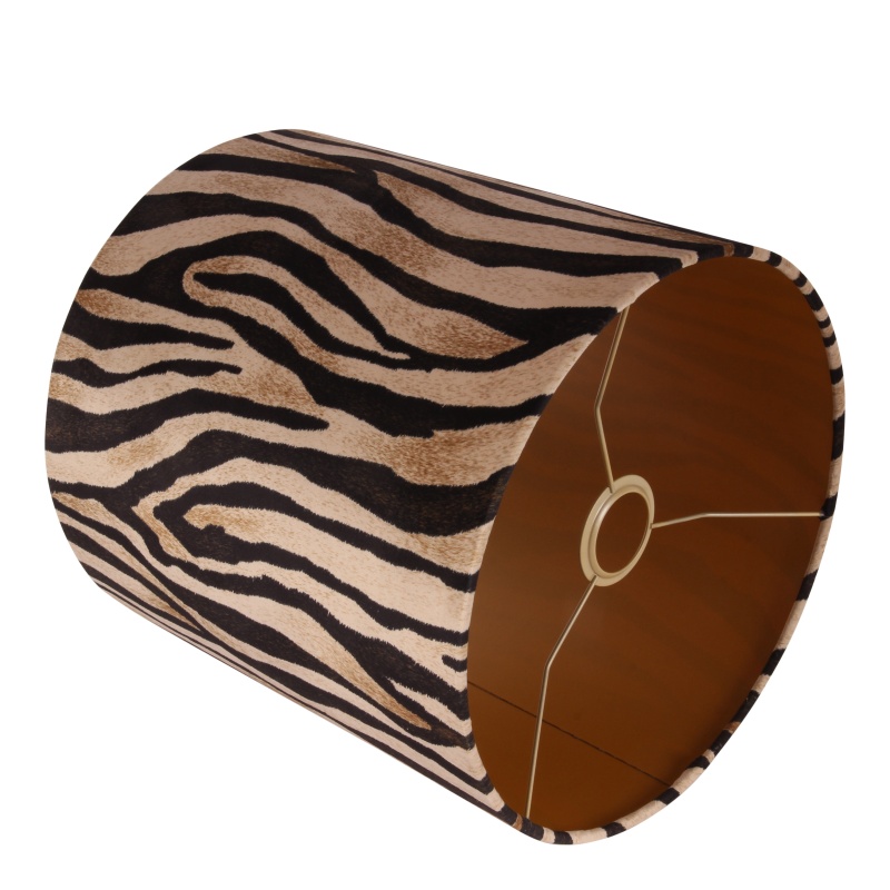 Lampshade 30 cm - Zebra Print - Brown - Fabric