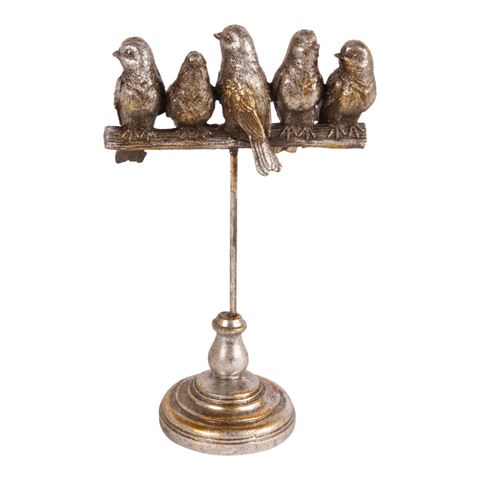 Ornament Birds 30 cm - Silver - Resin