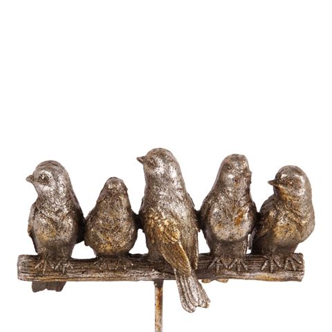 Ornament Birds 30 cm - Silver - Resin
