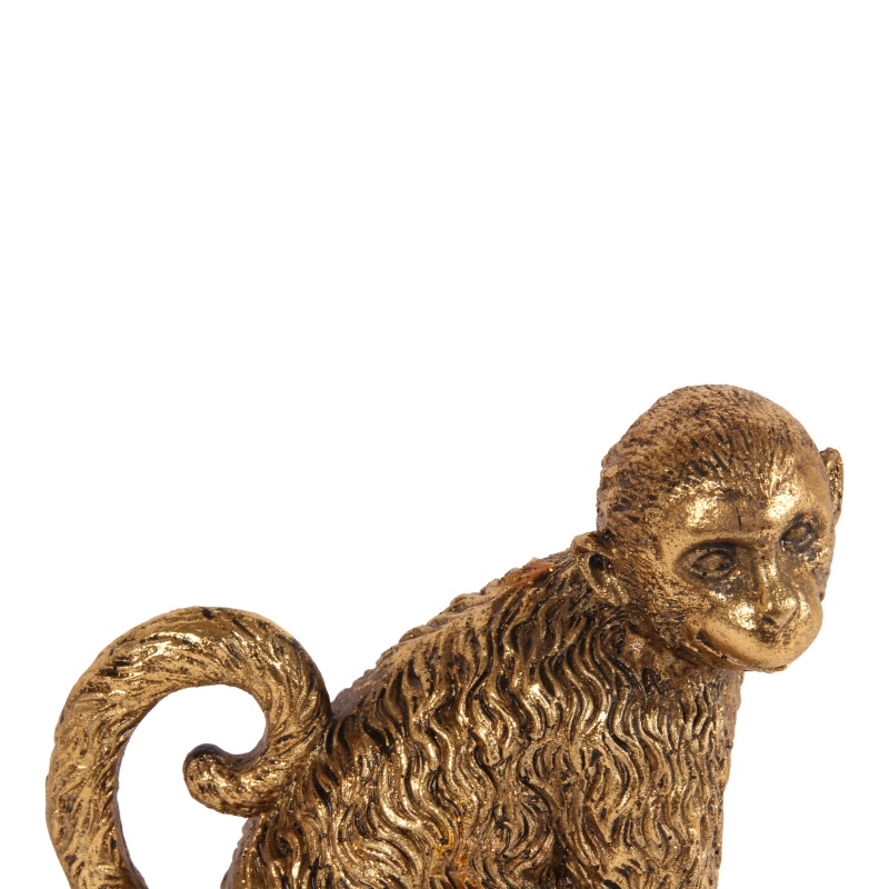 Boekensteun Set/ 2 Aap 18 cm - Goud - Resin