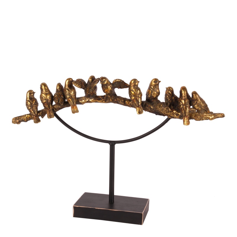 Ornament Vogels 30 cm - Goud - Resin