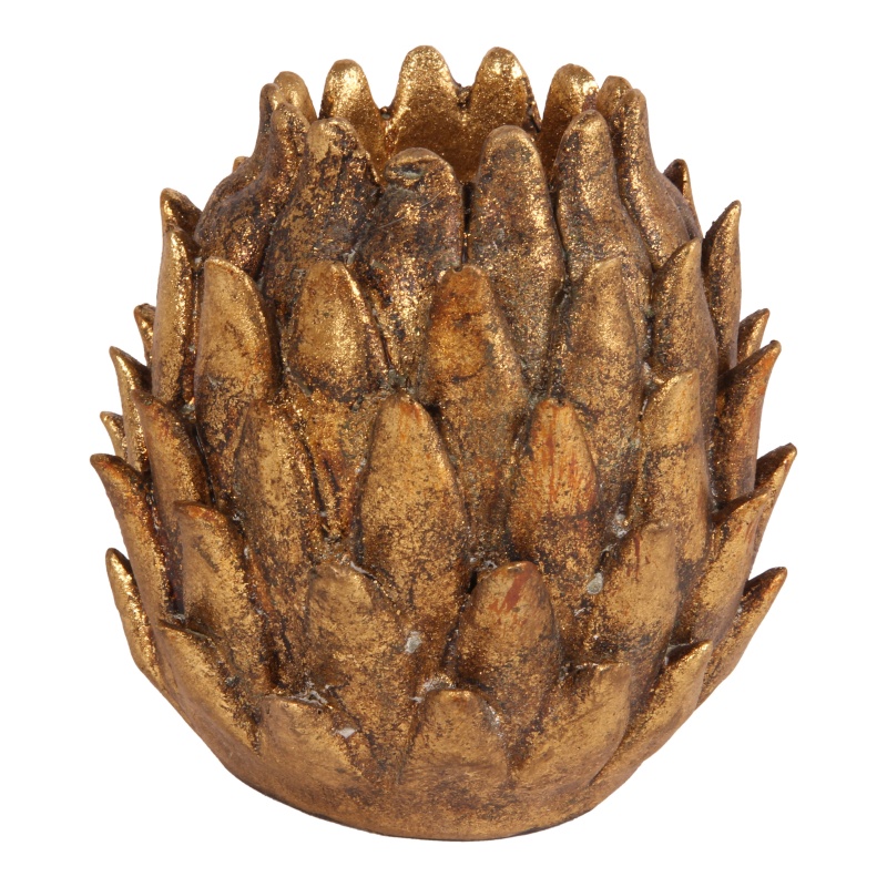 Tea light holder Artichoke 9 cm - Gold
