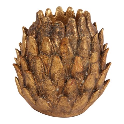 Tea light holder Artichoke 9 cm - Gold