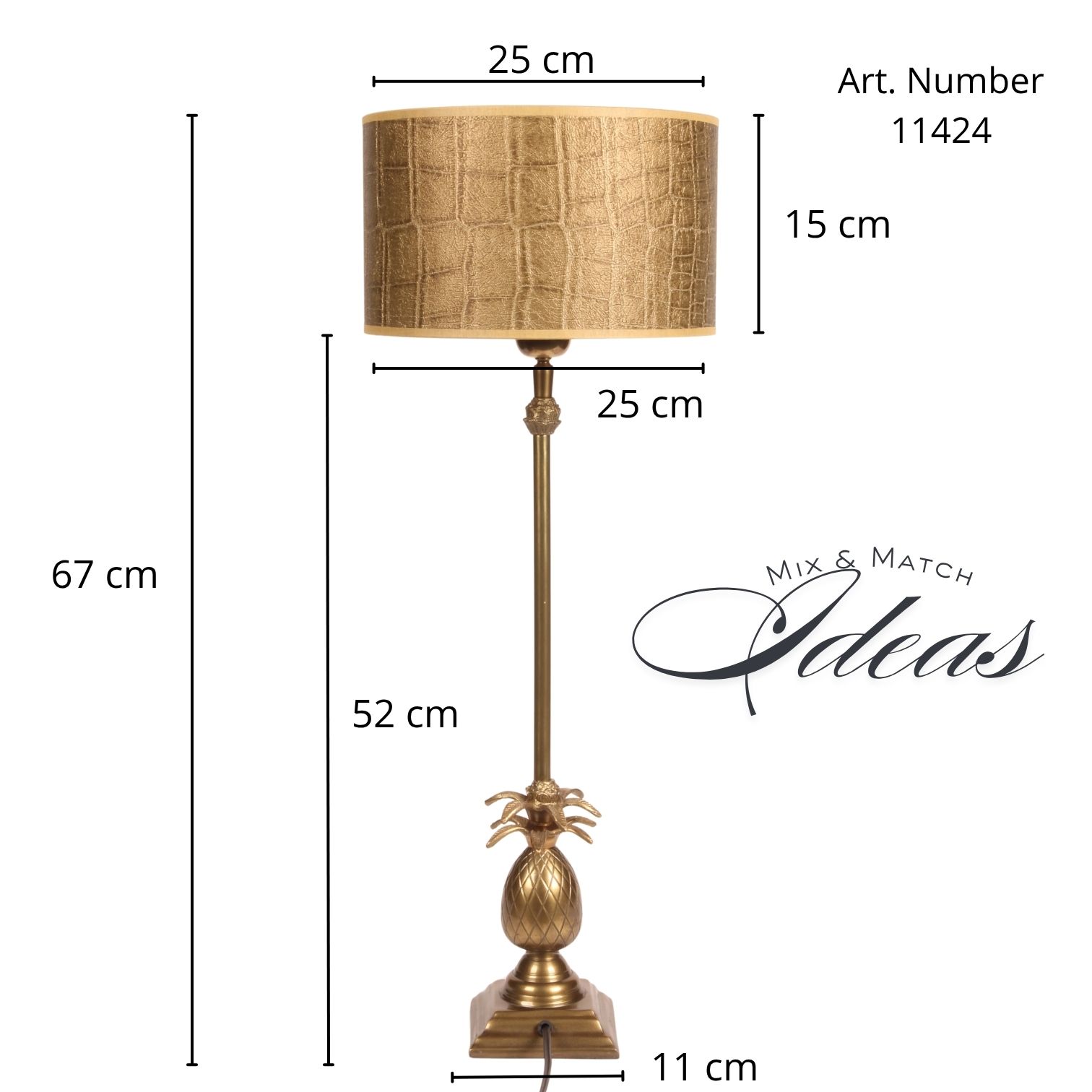 Tafellamp Voet 56 cm - Goud - Aluminium