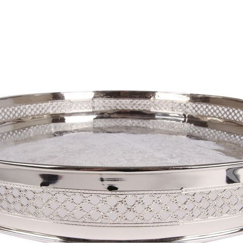 Plateau Miroir 63 cm - Argent - Laiton