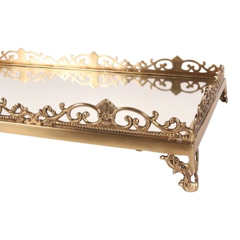 Serviertablett Kupfer/Spiegel 63cm