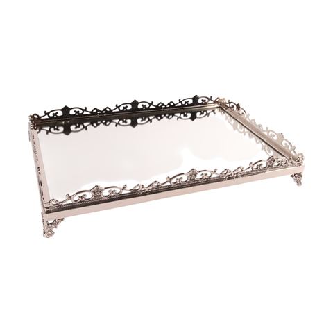 Plateau Miroir 63 cm - Argent - Laiton