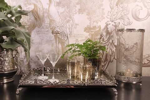 Plateau Miroir 63 cm - Argent - Laiton