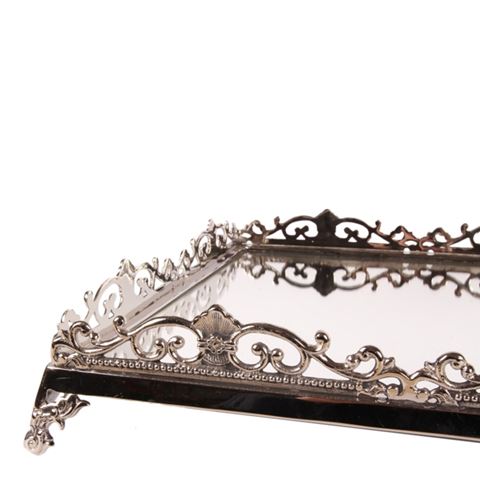 Plateau Miroir 63 cm - Argent - Laiton