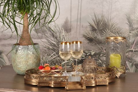 Plateau Miroir 71 cm - Or - Laiton