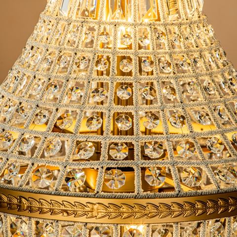 Kroonluchter Bombay 80 cm - Goud - IJzer & Glas