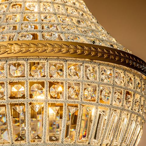 Kroonluchter Bombay 80 cm - Goud - IJzer & Glas