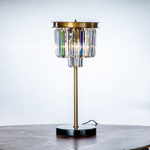 Tafellamp Hilton 55 cm - Goud - Glas