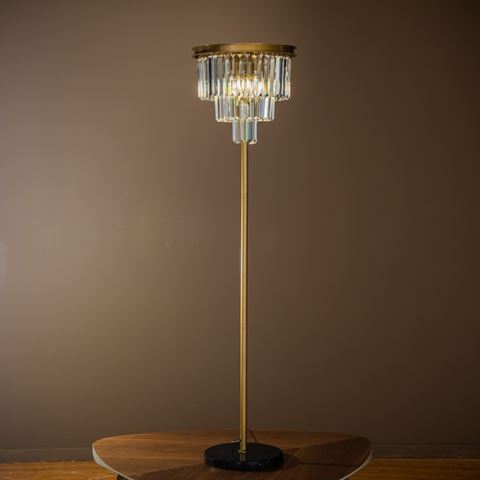 Vloerlamp Hlton 158 cm - Goud - Glas