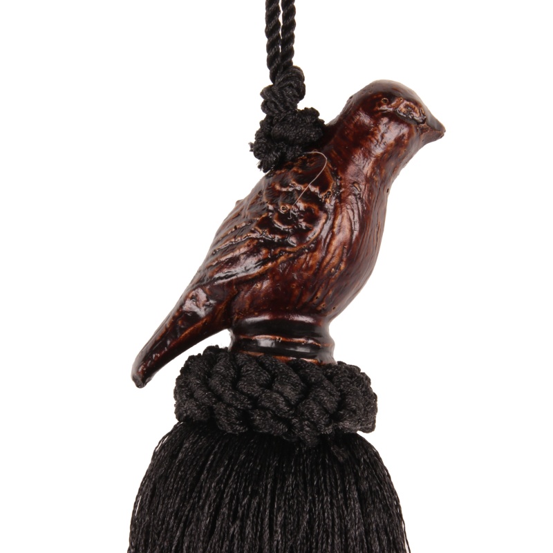 Tassel Bird 30 cm - Black - Fabric