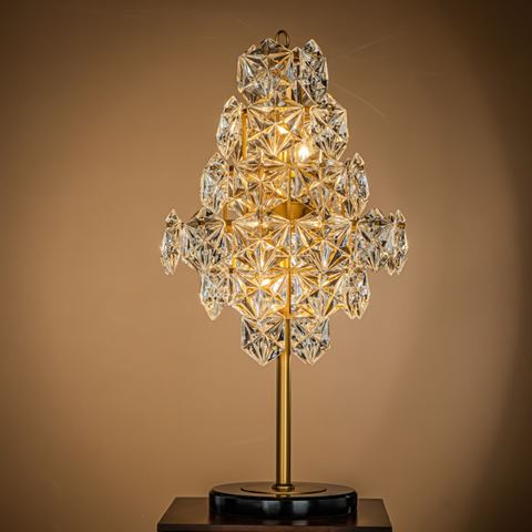 Tafellamp Delhi 81 cm - Goud - Ijzer & Glas