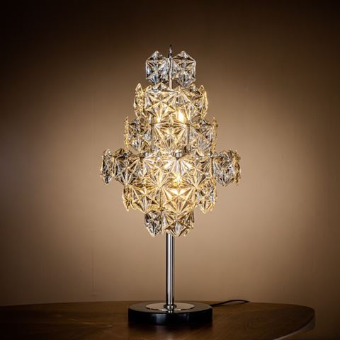 Lampe de Table Delhi 85 cm - Argent - Fer & Verre