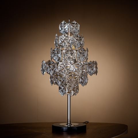 Lampe de Table Delhi 85 cm - Argent - Fer & Verre