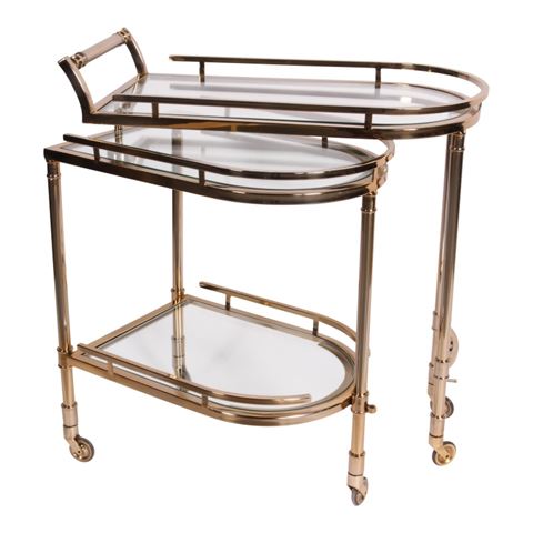 Chariot de Bar 83 cm - Or - Verre & Acier