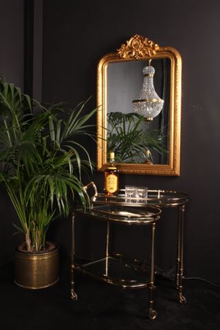 Chariot de Bar 83 cm - Or - Verre & Acier